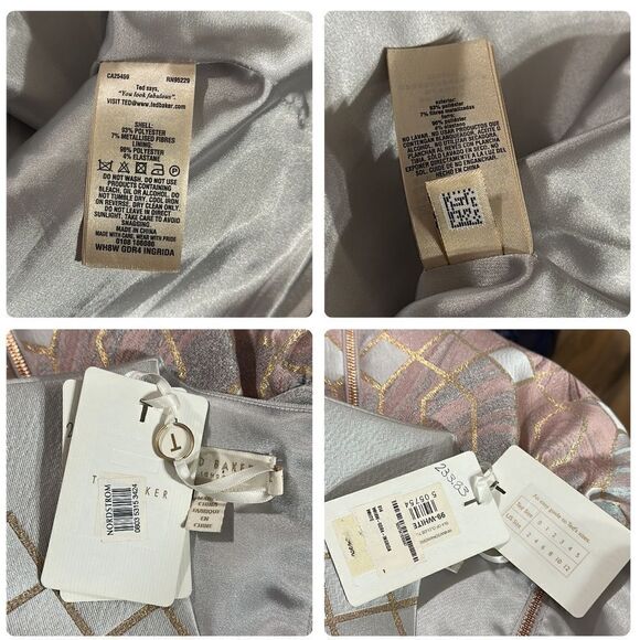 TED BAKER Ingrida Sea of Clouds Tulip Dress XSMALL NWT - Picture 15 of 16